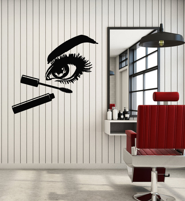Vinyl Wall Decal Fashion Makeup Face Cosmetics Beauty Salon Mascara Stickers Mural (g4421)