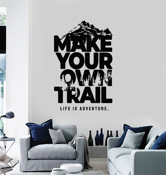 Vinyl Wall Decal Make Your Own Trail Adventure Quote Words Stickers Mural (g4330)