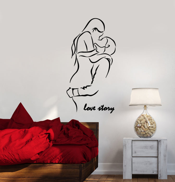 Vinyl Wall Decal Boy And Girl Romantic Word Love Story Stickers (3404ig)