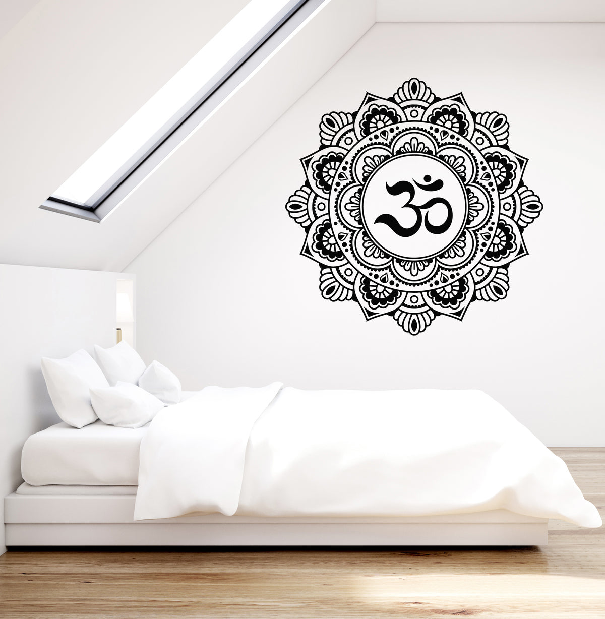 Vinyl Wall Decal Mandala Om Signs Yoga Lotus Hinduism Art Style Sticke ...