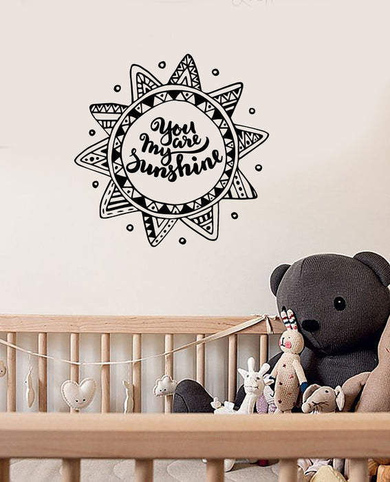 Vinyl Wall Decal Sun Mandala Nursery Bedroom Kids Room Quote Decor Stickers Mural (ig5631)