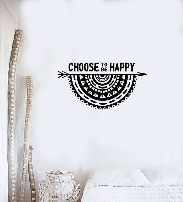 Vinyl Wall Decal Mandala Arrow Ethnic Style Inspirational Quote Interior Stickers Mural (ig5853)