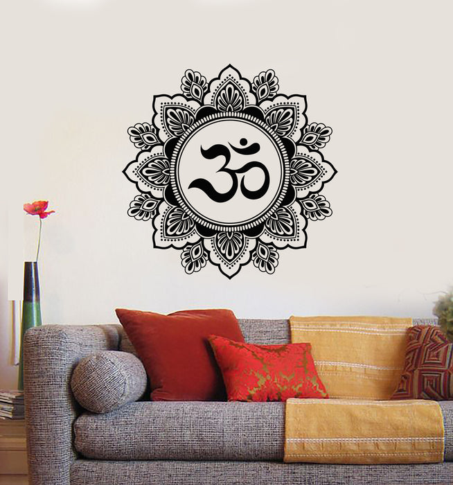 Vinyl Wall Decal Mandala Yoga Studio Hinduism Meditation Relax Stickers Mural (g693)