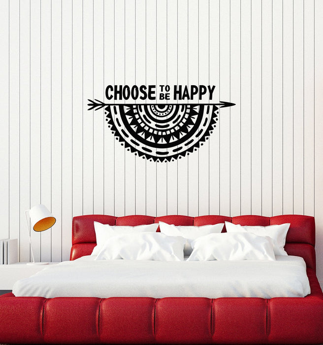 Vinyl Wall Decal Mandala Arrow Ethnic Style Inspirational Quote Interior Stickers Mural (ig5853)