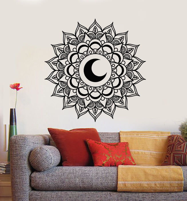 Vinyl Wall Decal Yoga Crescent Moon Bedroom Mandala Balance Stickers Mural (g5765)
