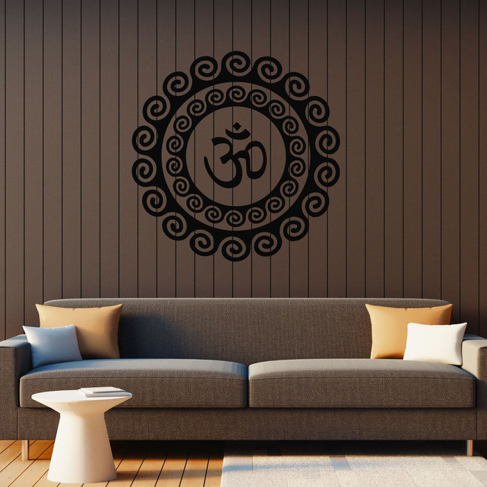 Vinyl Wall Decal Indian Symbols Mandala Om Mantra Decor Stickers Mural (g8470)