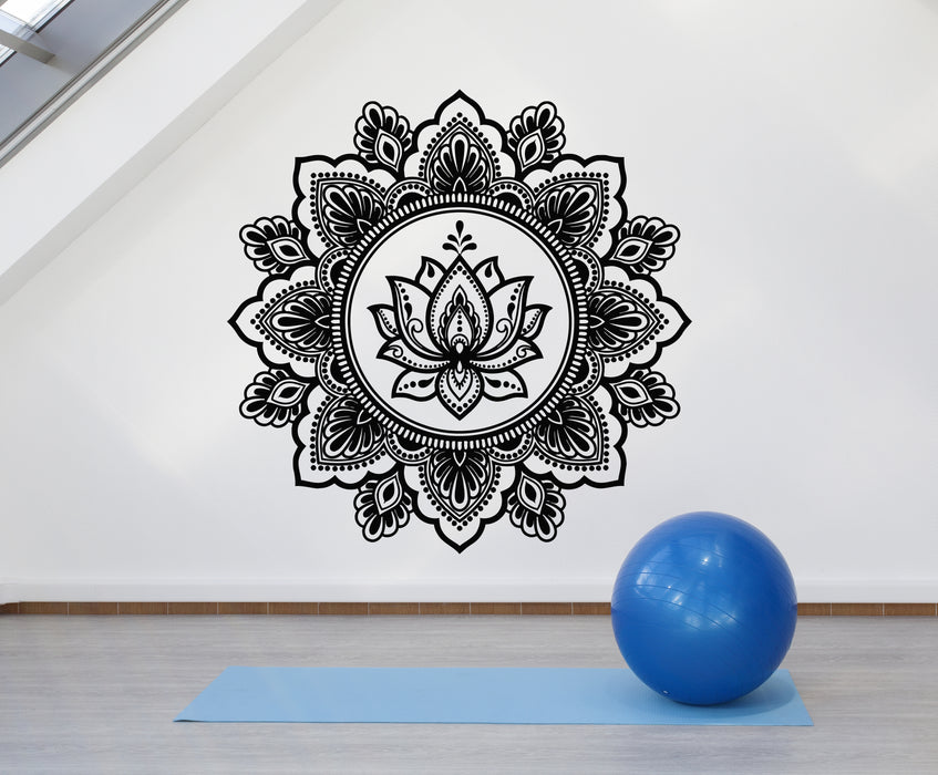 Vinyl Wall Decal Circle Ornament Mandala Meditation Lotus Stickers Mural (g5412)