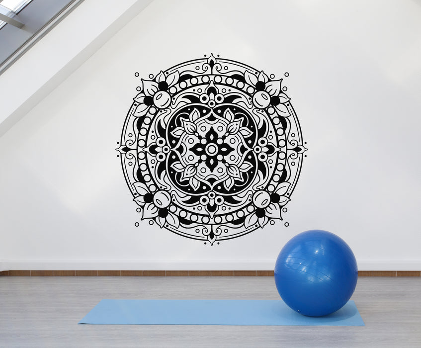 Vinyl Wall Decal Floral Mandala Mantra Ornament Meditation Room Stickers Mural (g4894)