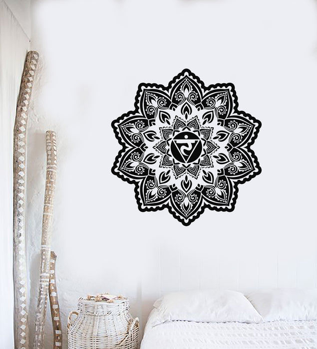 Vinyl Wall Decal Flowers Mandala Patterns Ornament Meditate Balance Stickers Mural (g7164)
