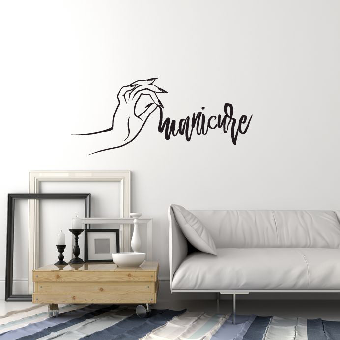 Vinyl Wall Decal Manicure Nails Art Hand Beauty Salon Decoration Stickers Mural (ig6046)