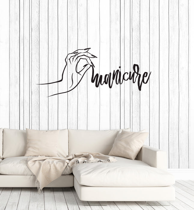 Vinyl Wall Decal Manicure Nails Art Hand Beauty Salon Decoration Stickers Mural (ig6046)