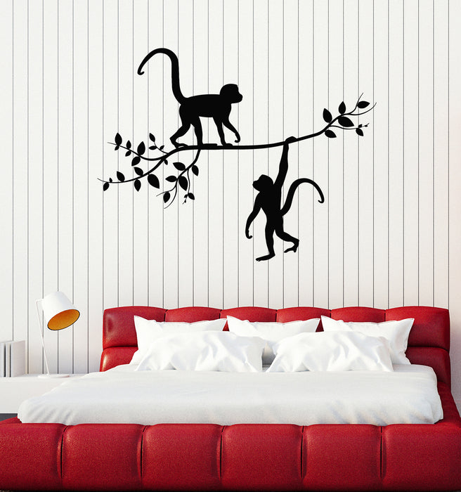 Vinyl Wall Decal Zoo Monkey Branch Nursery Animals Baby Room Stickers Mural (g6932)