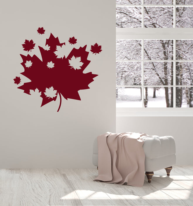Vinyl Wall Decal Maple Leaves Canadian Art Canada Room Decoration Interior Stickers Mural (ig5535)