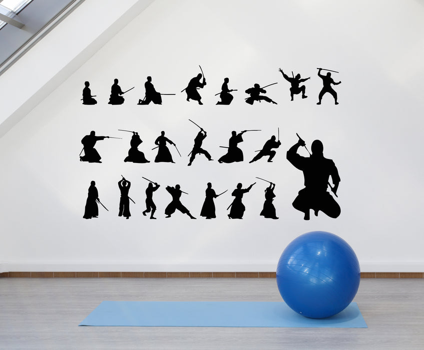 Vinyl Wall Decal Martial Arts MMA Oriental Fighting Asian Mens Stickers Mural (g5996)
