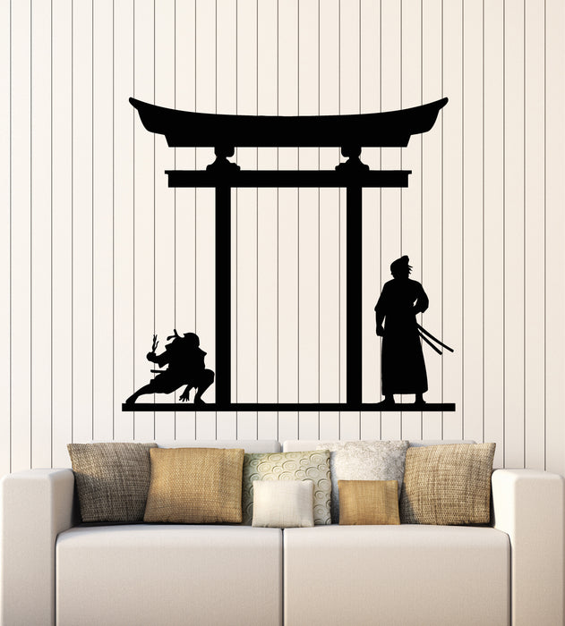 Vinyl Wall Decal Eastern Fighters Martial Arts Japanese Gate Stickers Mural (g4023)
