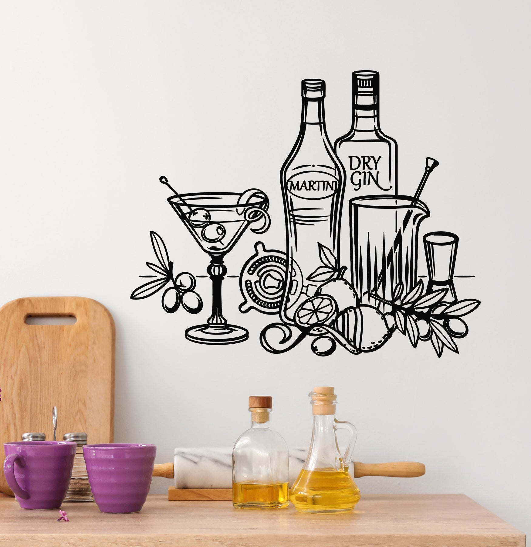 Vinyl Wall Decal Bar Cocktail Umbrella Martini Alcohol Drink Stickers —  Wallstickers4you