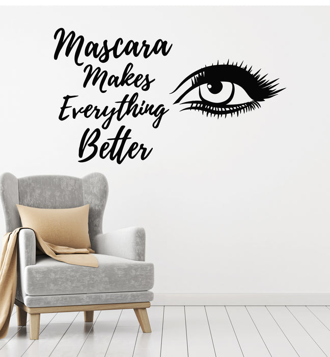 Vinyl Wall Decal Beauty Salon Mascara Stylist Eyelashes Woman Stickers Mural (g2917)