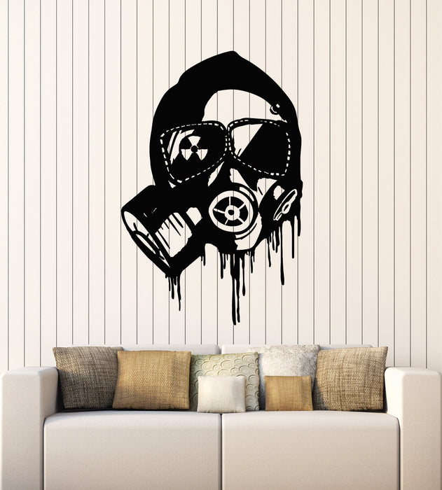 Vinyl Wall Decal Respirator War Military Gas Mask Biohazard Stickers Mural (g1605)