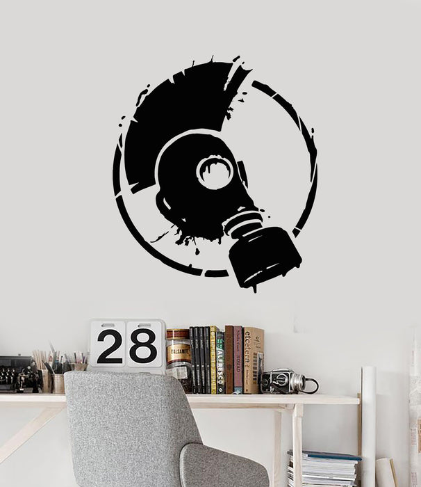 Vinyl Wall Decal Punk Style Subculture Mohawk Gas Mask Stickers Mural (g2136)