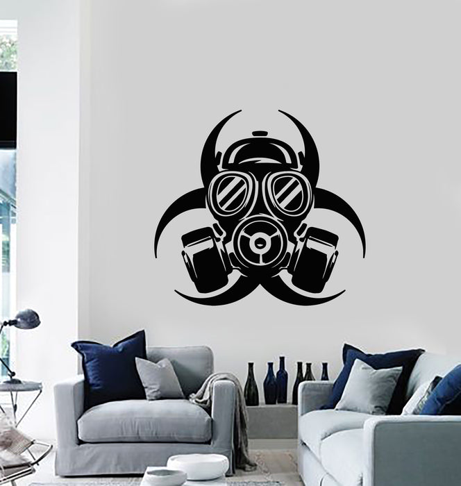 Vinyl Wall Decal Respirator Military Gas Mask War Game Decor Stickers Mural (g252)