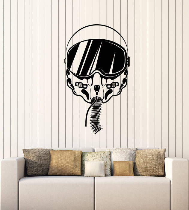 Vinyl Wall Decal Face Mask Helmet Pilot Aviator Fighter Aircraft Stickers Mural (g4059)