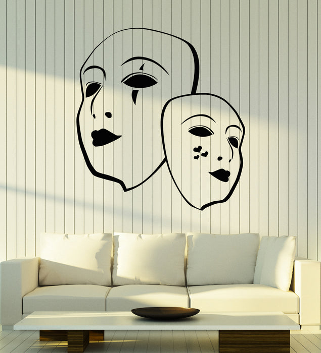 Vinyl Wall Decal Theatrical Masks Theater Art Acting Skills Stickers Mural (g5539)