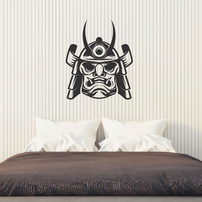Mask Vinyl Wall Decal Japanese Warrior Fighter Stickers Mural (k078)