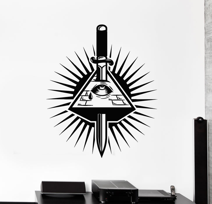 Vinyl Wall Decal Eye Of Providence Masons Illuminati Stickers Mural (g209)
