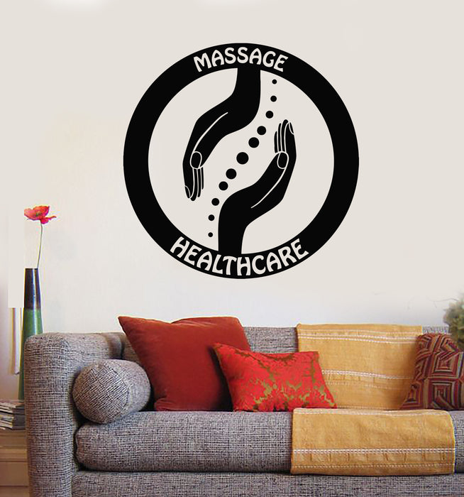 Vinyl Wall Decal Massage Healthcare Master's Hand Spa Center Stickers Mural (g367)