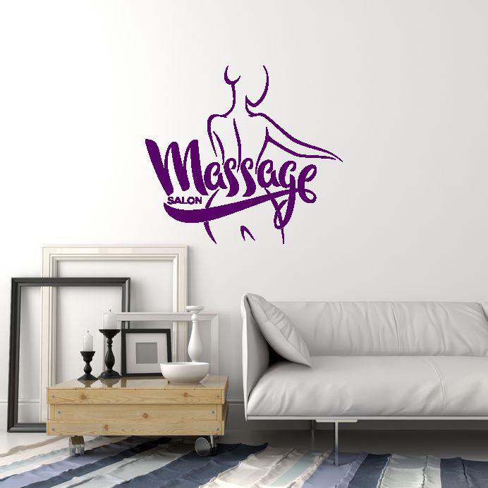 Vinyl Wall Decal Massage Spa Salon Woman Relaxing Room Interior Art Stickers Mural (ig5799)