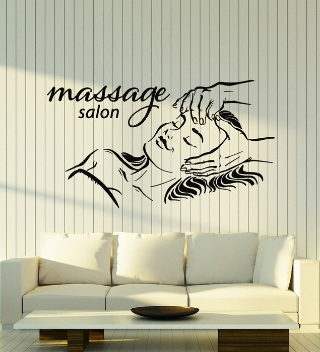 Vinyl Wall Decal Spa Beauty Massage Salon Face Fitness Girl Relax Stickers Mural (g2157)