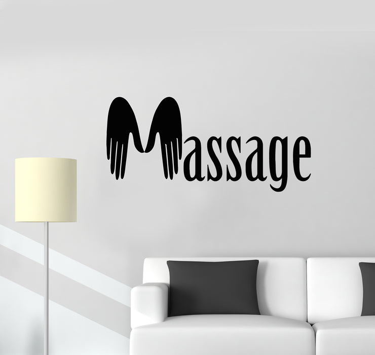 Vinyl Wall Decal Massage Salon Hand Therapy Health Relax Spa Stickers Mural (g850)