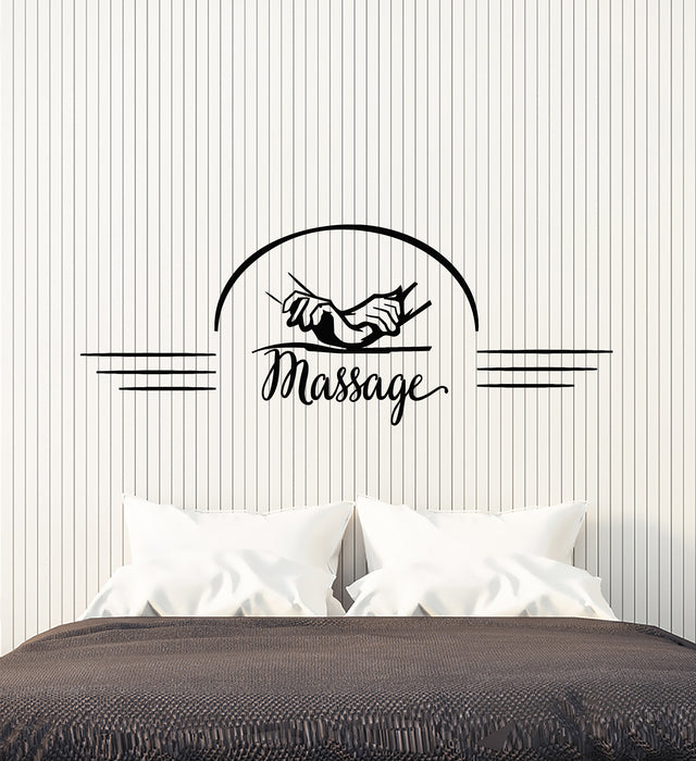 Vinyl Wall Decal Massage Salon Relax Spa Therapy Hands Health Stickers Mural (g1937)