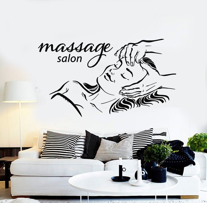Vinyl Wall Decal Spa Beauty Massage Salon Face Fitness Girl Relax Stickers Mural (g2157)