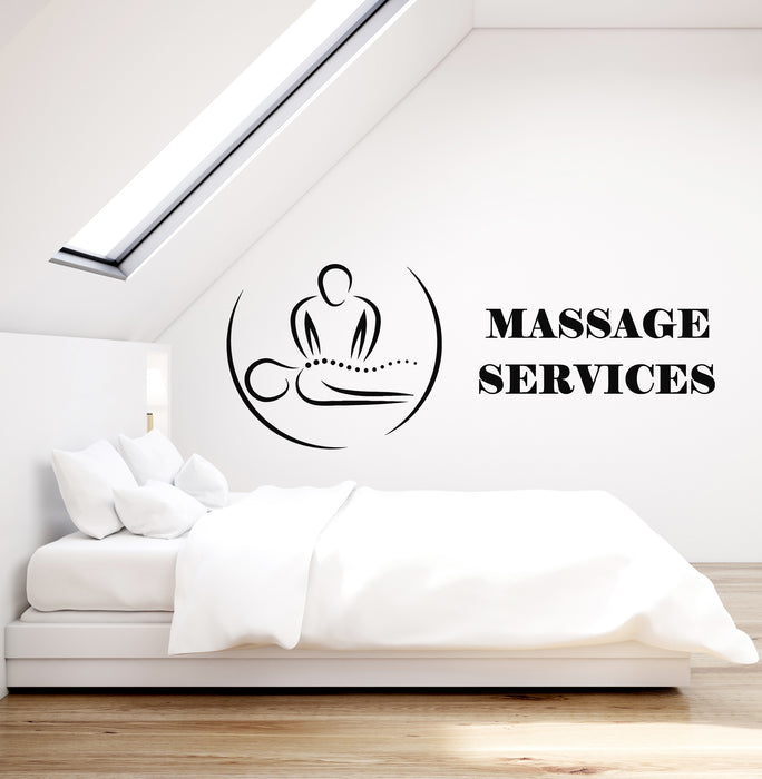 Vinyl Wall Decal Massage Service Relax Procedure Spa Center Health Stickers Mural (g511)