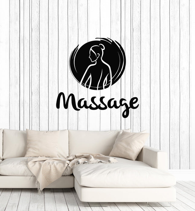 Vinyl Wall Decal Massage Word Room Spa Salon Relaxing Woman Interior Art Stickers Mural (ig5835)