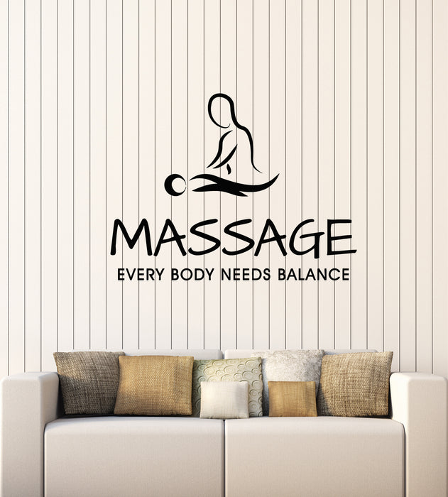 Vinyl Wall Decal  Masseur Spa Massage Balance Relax Therapy Stickers Mural (g3442)