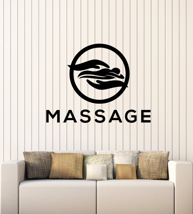 Vinyl Wall Decal Relax Therapy Masseur Spa Massage Beauty Room Stickers Mural (g3862)