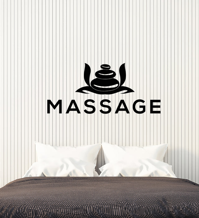 Vinyl Wall Decal Basalt Stones Therapy Care Spa Center Massage Stickers Mural (g3864)