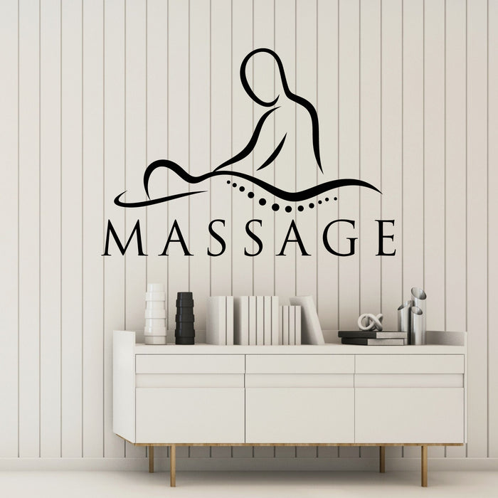 Massage Vinyl Wall Decal People Silhouette Lines Relax Decor for Salons Stickers Mural (k123)