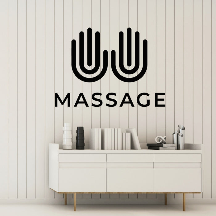 Massage Wall Vinyl Decal Hands Lettering Relax Spa Salon Stickers Mural (k303)