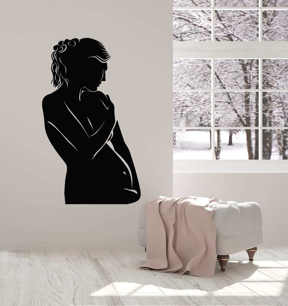 Vinyl Wall Decal Woman Mom Family Pregnancy Maternity Stickers Mural