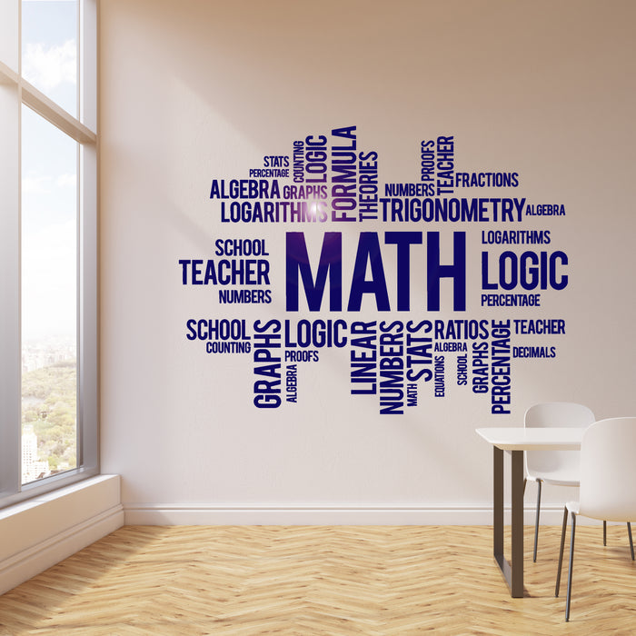 Vinyl Wall Decal Math Words Cloud Art School Decor Science Stickers Mural Unique Gift (ig5137)
