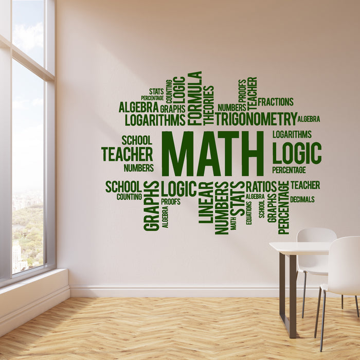 Vinyl Wall Decal Math Words Cloud Art School Decor Science Stickers Mural Unique Gift (ig5137)