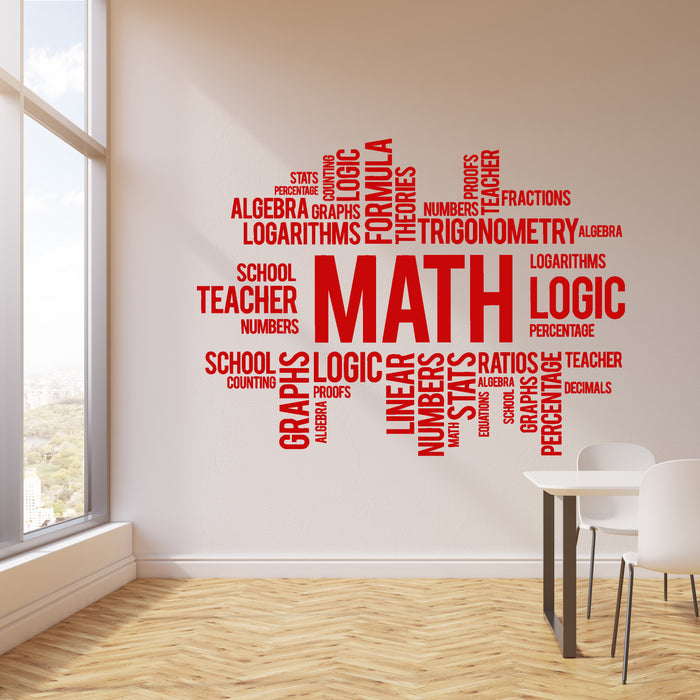 Vinyl Wall Decal Math Words Cloud Art School Decor Science Stickers Mural Unique Gift (ig5137)