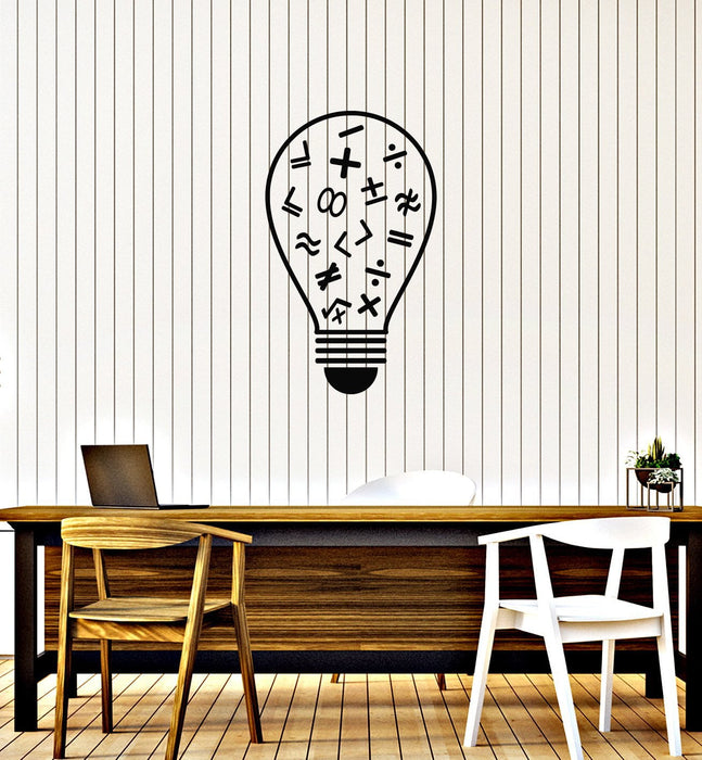 Vinyl Wall Decal Math Lightbulb Primary School Class Decor Interior Stickers Mural (ig5882)