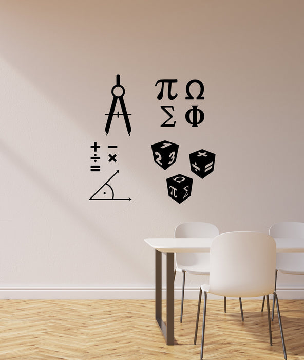 Vinyl Wall Decal Math Symbol School Classroom Mathematics Science Interior Stickers Mural (ig5859)