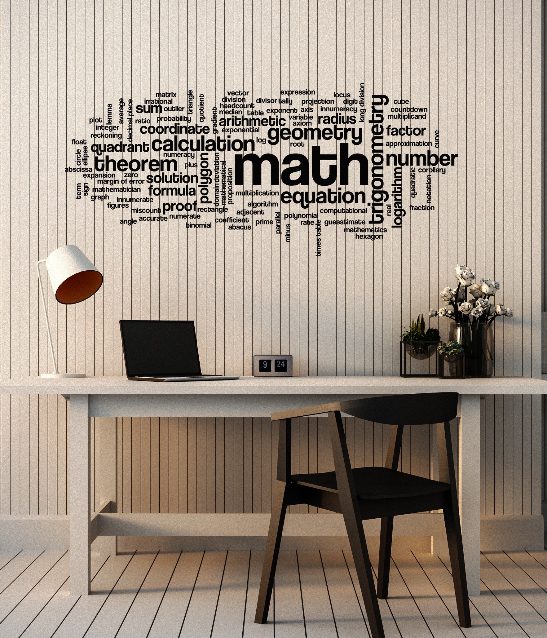 Vinyl Wall Decal Math Words Cloud School Classroom Mathematics Sticker ...