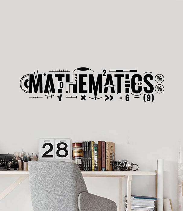 Vinyl Wall Decal Lettering Mathematics Math Symbols School Decor Stickers Mural (g1760)