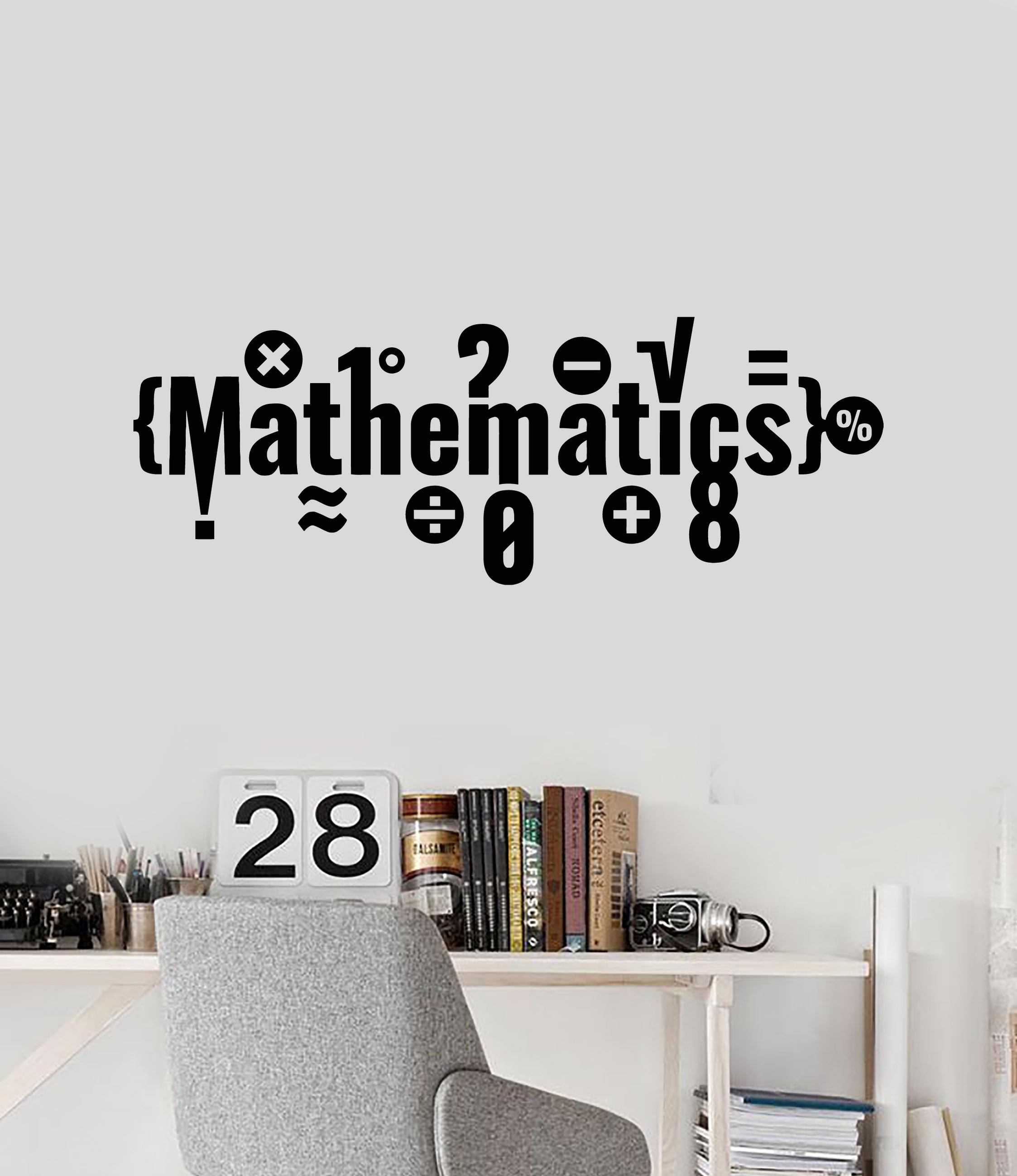 Vinyl Wall Decal Mathematics Letters Math Symbols School Interior Stic ...